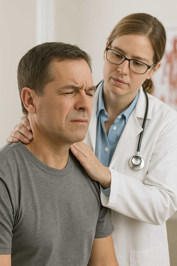Doctor performing treatment