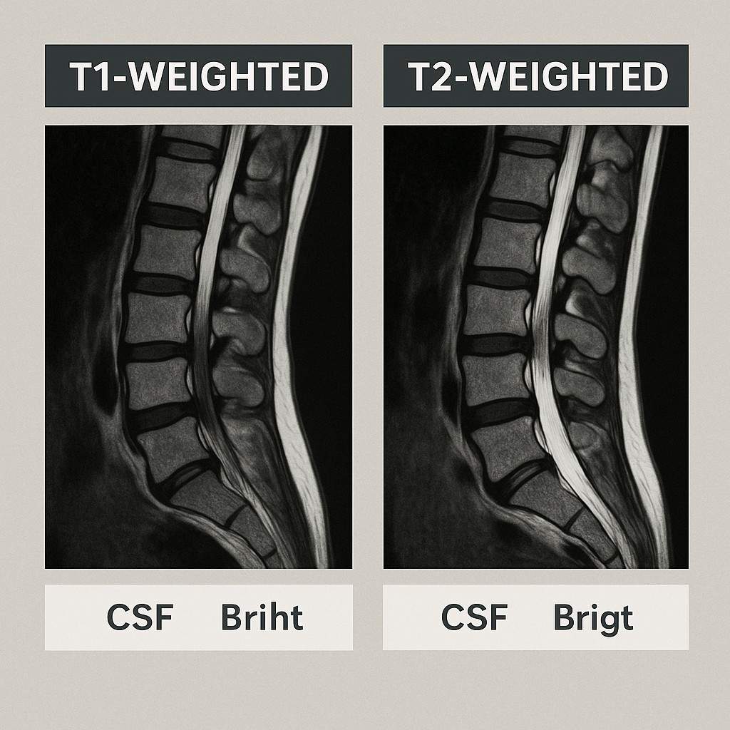 Understanding T1- T2 weighted MRI scan Beaumont TX