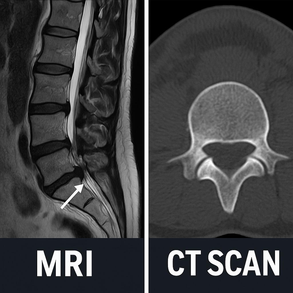 Comparison slider of MRI/CT disc images