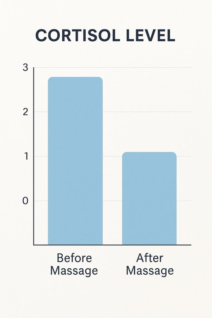 Before/after stress hormone level charts