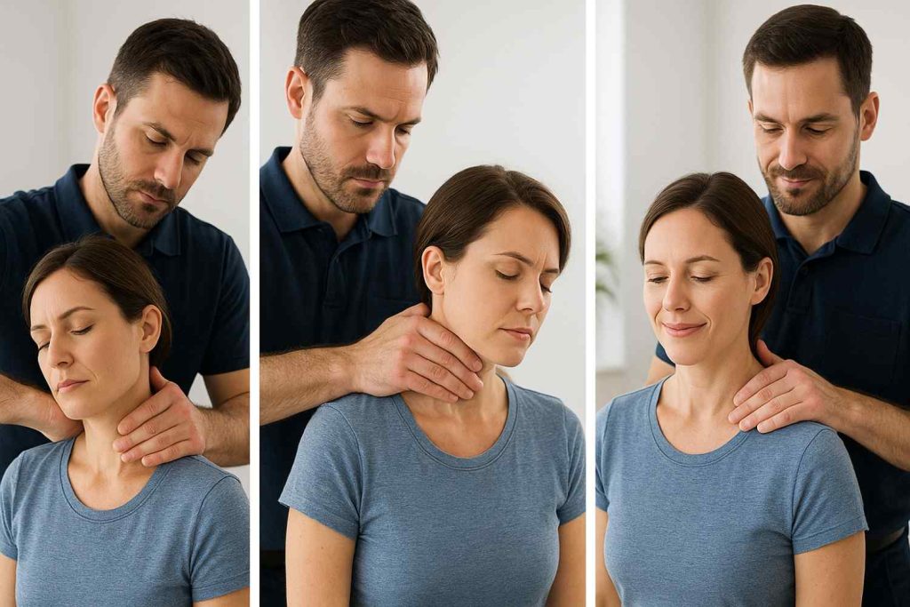 Image series showing neck adjustment progression