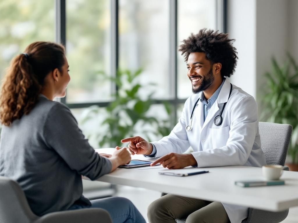 healthcare professional consulting with patient about treatment options