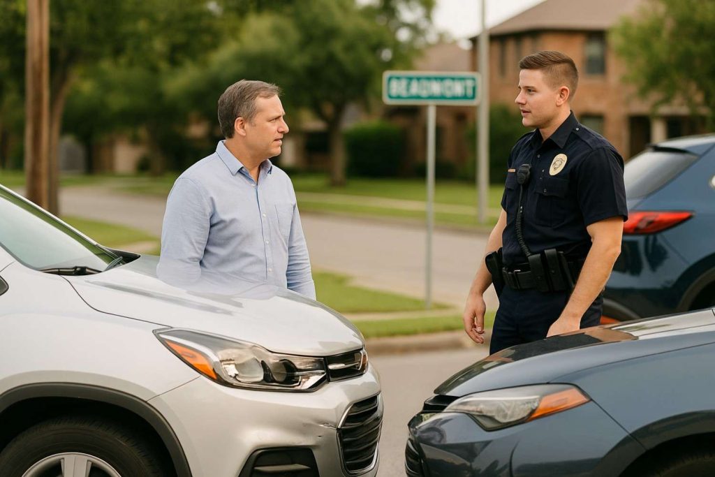 call police minor car accident Beaumont TX