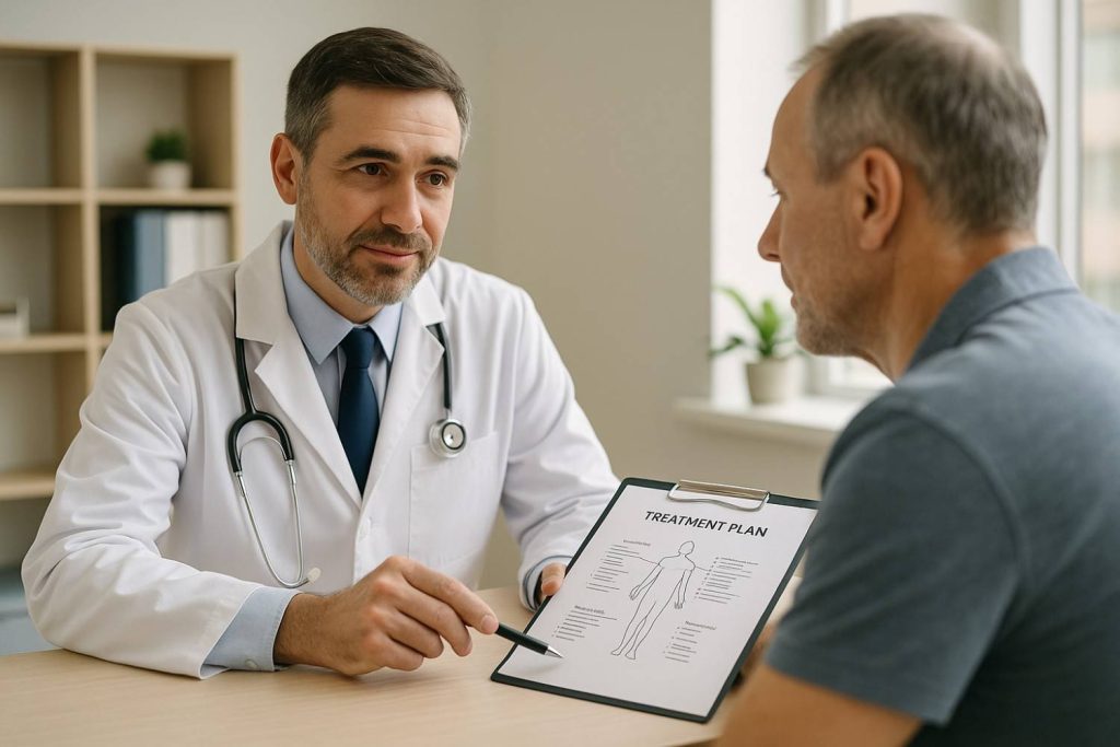 Doctor consulting with patient about treatment plan