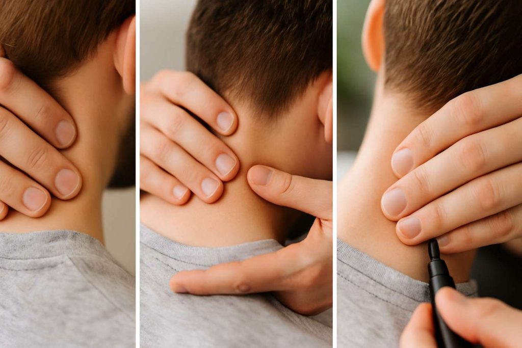 Image series showing gentle upper cervical adjustment techniques
