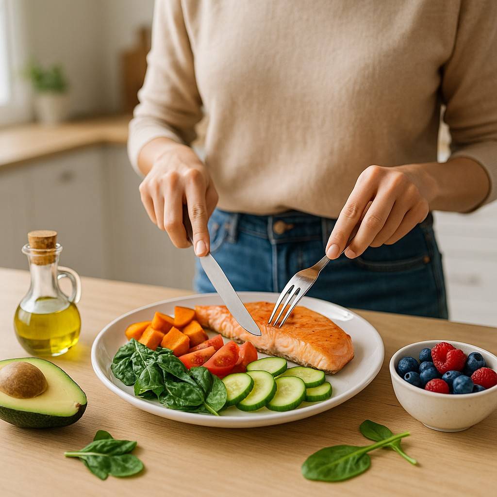 Healthy Meal Preparation in Bright Kitchen