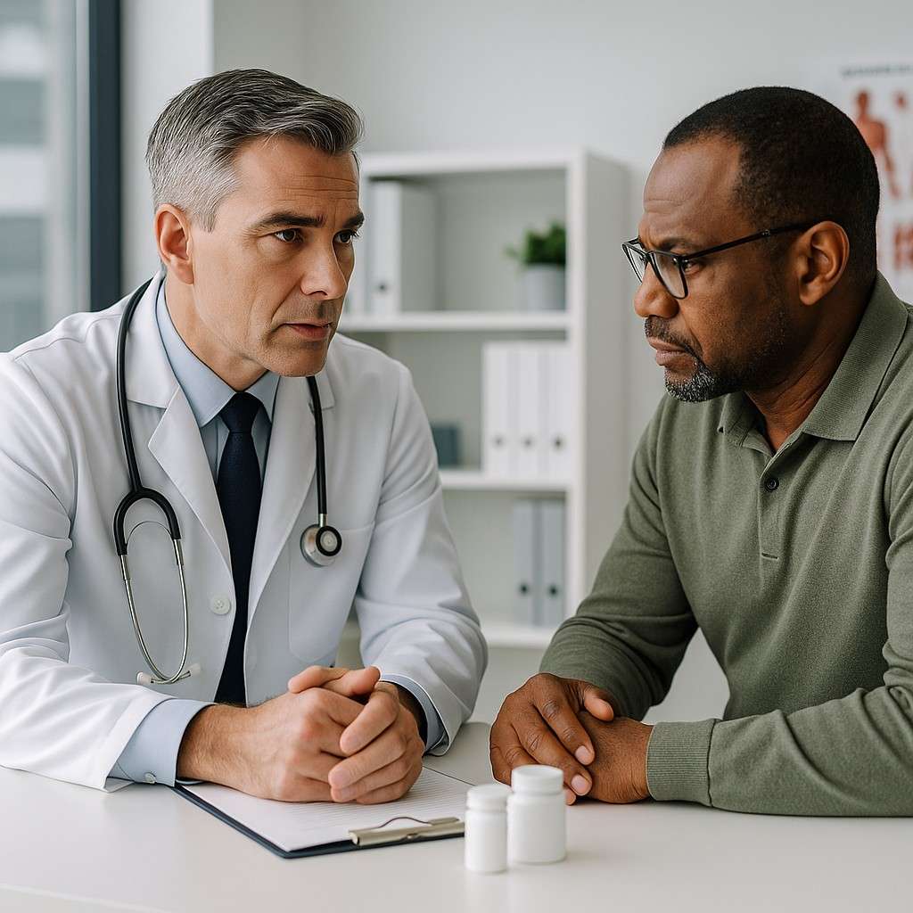 Doctor and Patient Discuss Diagnosis