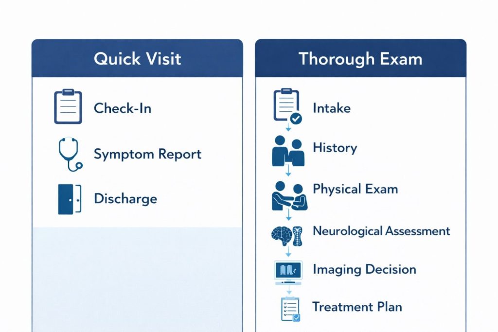 Medical visit comparison infographic