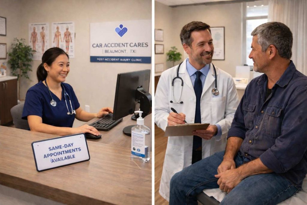 Car Accident Cares clinic Beaumont TX – same-day truck driver injury evaluation and treatment
