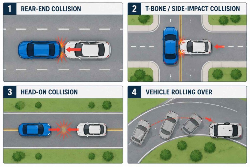 Types of car collisions explained